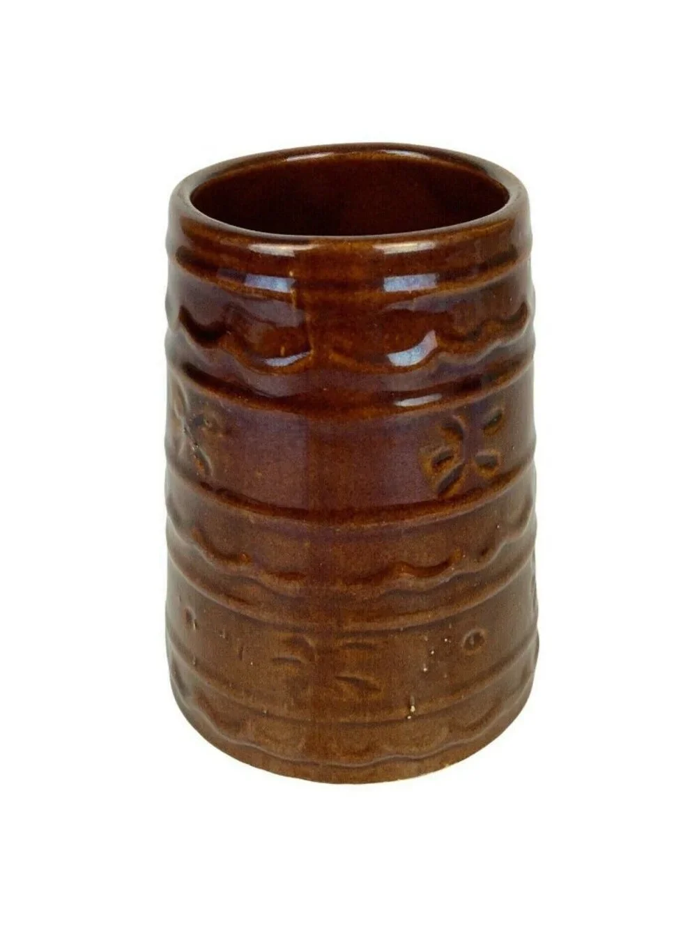 Hull Marcrest Brown Daisy Dot Stoneware Coffee Mug/Beer Stein Retro Farmhouse